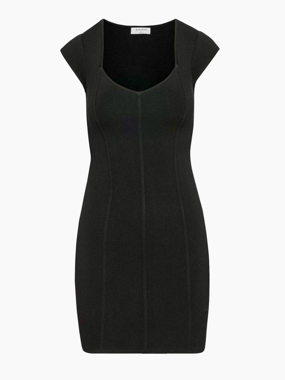 Aritzia Babaton Black Bodycon Mini Dress XS | Sculpting Seam Detail